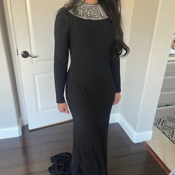 Mac Duggal | Dresses | Ieena For Macduggal Beaded Collar Long Sleeve Gown |  Poshmark